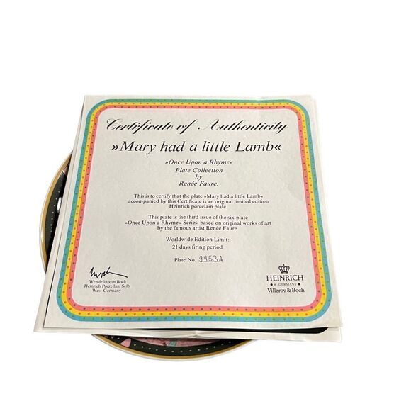 Vintage Mary Had a Little Lamb plate from Once upon a Rhyme series - Picture 8 of 12